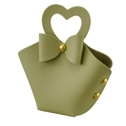 BORSETTA CUORE PICCOLA VERDE 8X9